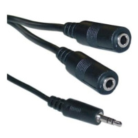 PremiumCord Kábel Jack 3.5mm stereo Y M/2xF 2m