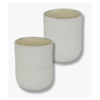 Bielo-béžové hrnčeky v súprave 2 ks z kameňa 0.3 l Sand Grain – Mette Ditmer Denmark