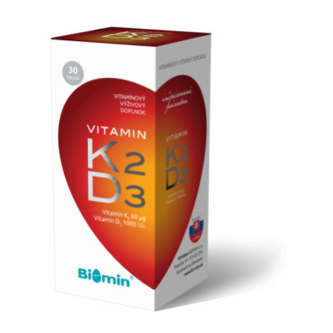 BIOMIN Vitamín K2 + D3 1000 I.U. 30 kapsúl