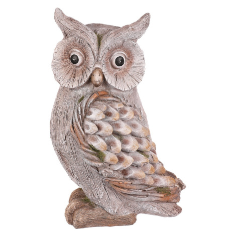 Záhradná dekorácia Sova, sivá, 24 x 22 x 40 cm