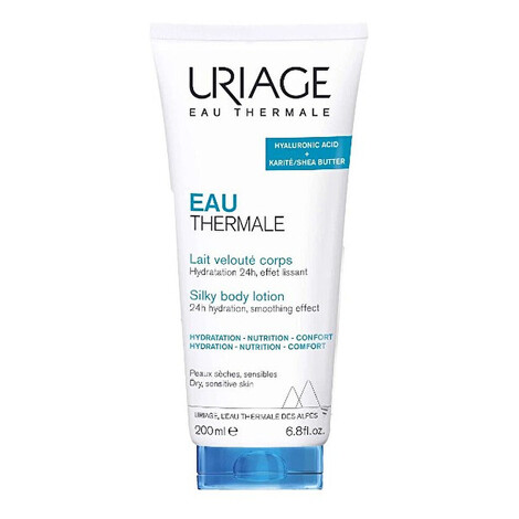 URIAGE Hodvábne telové mlieko pre suchú a citlivú pokožku Eau Thermale 200 ml