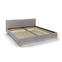 Sivá čalúnená dvojlôžková posteľ s roštom 200x200 cm Tina - Ropez