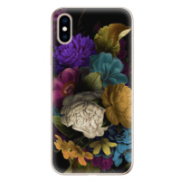 Odolné silikónové puzdro iSaprio - Dark Flowers - iPhone XS