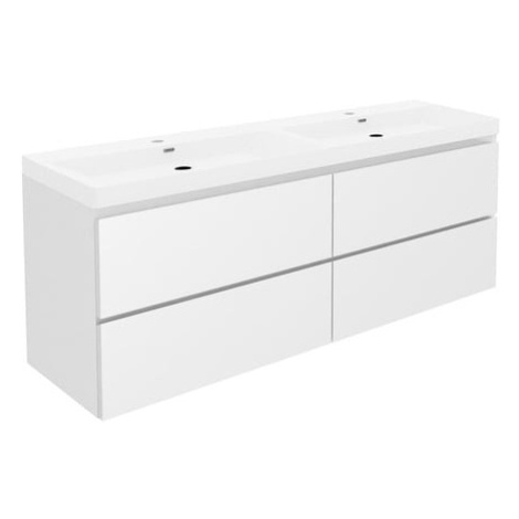 Kúpeľňová skrinka s umývadlom SAT B-Way 119x50x45 cm biela lesk BWAY2120WU4