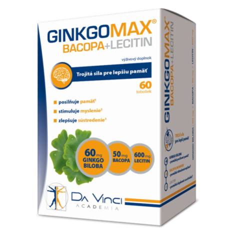 DA VINCI ACADEMIA Ginkgomax + Bacopa + Lecitín, 60 kapsúl