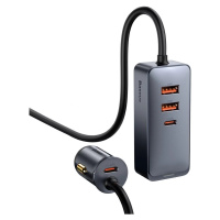 Nabíjačka do auta Baseus Share Together car charger with extension cord, 2x USB, 2x USB-C, 120W 