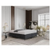 Antracitovosivá čalúnená dvojlôžková posteľ s úložným priestorom 140x200 cm Tate – Maison de Rêv