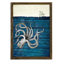 Nástenný obraz Octopus 50x70 cm modrý