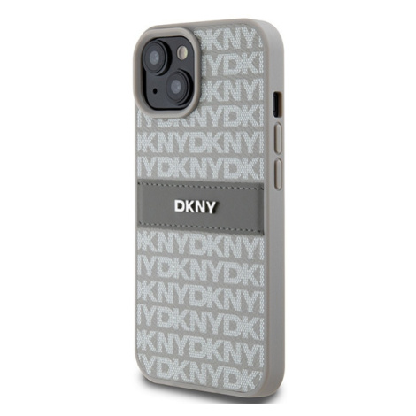 DKNY PU Leather Repeat Pattern Tonal Stripe Apple iPhone 15 DKHCP15SPRTHSLE Beige