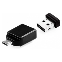 VERBATIM Flash Disk 16GB Store 'n' Stay NANO + micro USB OTG adaptér, USB 2.0, čierny