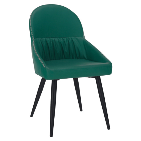 Jedálenská stolička, ekokoža zelená/kov, KALINA Tempo Kondela