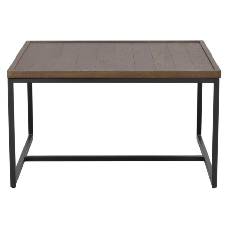 Tmavohnedý konferenčný stolík s doskou z dubového dreva ø 70 cm Deerfield – Rowico
