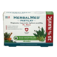 HERBALMED Pastilky pri kašli 24 + 6 tabliet ZADARMO