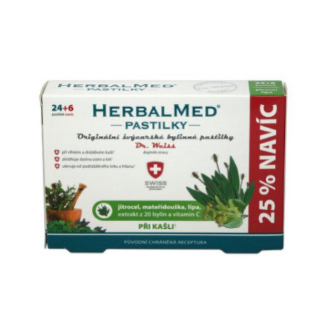 HERBALMED Pastilky pri kašli 24 + 6 tabliet ZADARMO