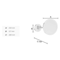 SO - OUTLINE FK487H - Zväčšovacie kozmetické zrkadlo s LED osvetlením CHL - chróm lesklý