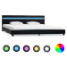 Rám postele s LED svetlom čierny umelá koža 180 × 200 cm