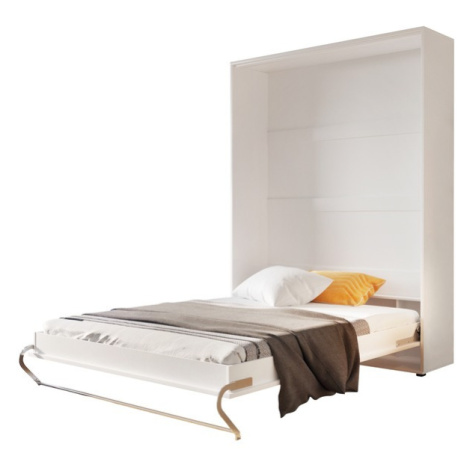 Sconto Sklápacia posteľ CONCEPT PRO CP-01 biela vysoký lesk, 140x200 cm, vertikálna Houseland