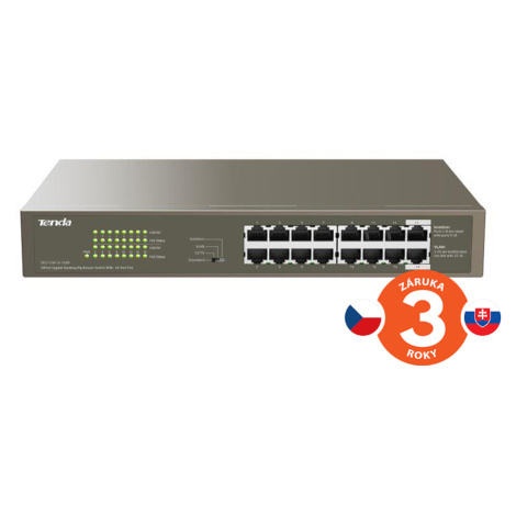 Tenda TEG1116P-16-150W 16xRJ45 Switch s 16xPoE 802.3af/at, 10/100/1000Mbps, 135W