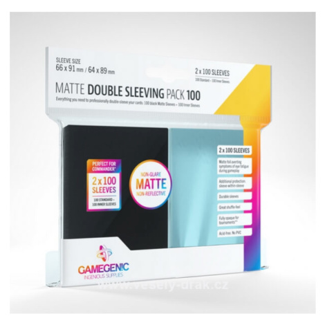 Gamegenic Obaly na karty Gamegenic Matte DOUBLE PACK Clear/Black - 2x100 ks