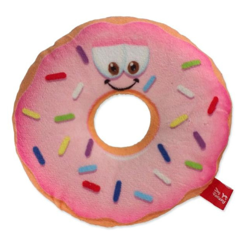 Hračka Dog Fantasy donut s tvárou ružový 12cm