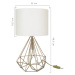 Stolová lampa s textilným tienidlom v krémovo-zlatej farbe (výška 46,5 cm) Pena – Squid Lighting