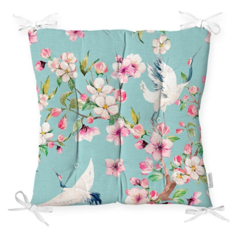 Sedák na stoličku Minimalist Cushion Covers Flowers and Bird, 40 x 40 cm