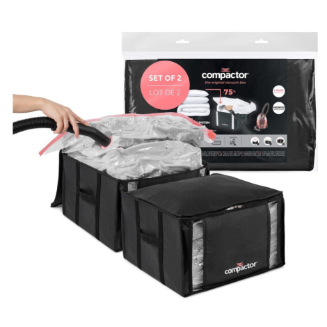 Vákuové/vystužené látkové úložné boxy na oblečenie v súprave 2 ks 42x25x25 cm Black Edition – Co Compactor