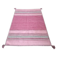 Ružový bavlnený koberec Webtappeti Antique Kilim, 70 x 140 cm