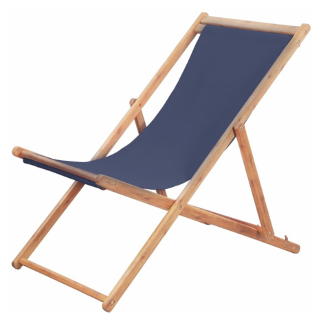 Skladacia plážová stolička látková Modrá vidaXL