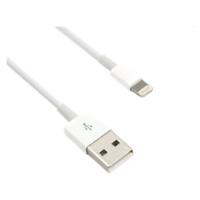 Kábel C-TECH USB 2.0 Lightning (IP5 a vyšší) nabíjací a synchronizačný kábel, 2m, biely