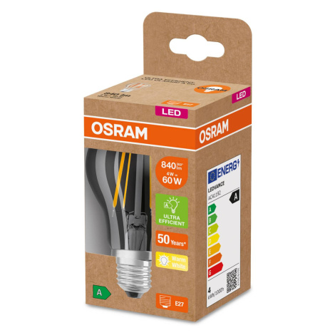 Žiarovka OSRAM LED E27 A60 4W 840lm 3000K číra