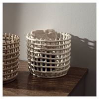 Ferm LIVING Keramický košík, okrúhly, Ø 23,5 cm, biely, keramika