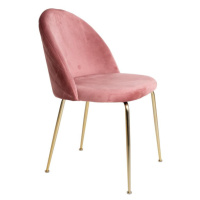Norddan 21270 Dizajnová stolička Ernesto, ružová / mosadz