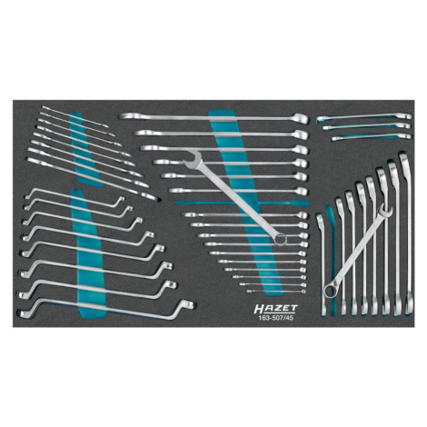 Sada očkoplochých, plochých a vyhnutých očkových klíčů 163-507/45 HAZET - HA214938
