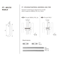 FT - MADLO kód 801 O 32 mm UN ks NEM - nerez matná (F60) 350 mm O 32 mm