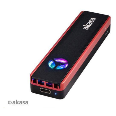 Externý box AKASA Vegas SSD Mate, pre M.2 disky SSD SATA/NVMe, USB 3.2 Gen 2, 10Gb/s, RGB, hliní