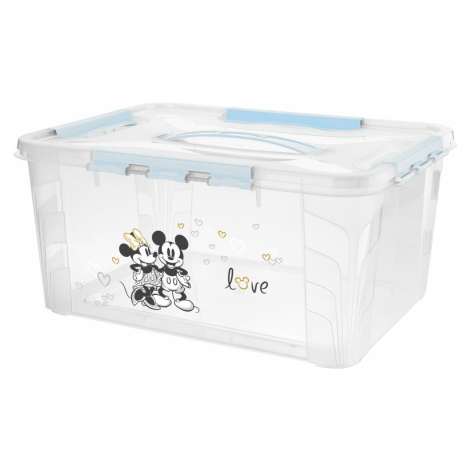 Domáci úložný box veľký "Mickey & Minnie", Matná modrá Keeeper