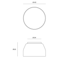 Stropné svietidlo Hrnček, krémovo biele s chrómovými detailmi Ø40cm