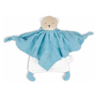 Textilný medveď modrý Organic Cotton Doudou Bear Blue Kaloo na maznanie do postieľky 20 cm v dar