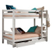 Biela poschodová detská posteľ z borovicového dreva s úložným priestorom PINO – Vipack
