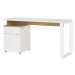 Pracovný stôl s bielou doskou 61x140 cm Hasselt – Germania