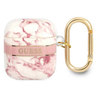 Obal Guess GUA2HCHMAP AirPods cover pink marble Strap Collection (GUA2HCHMAP)