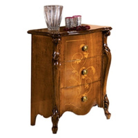 Estila Rustikálny luxusný príručný stolík Pasiones z masívneho dreva s tromi zásuvkami a s vyrez