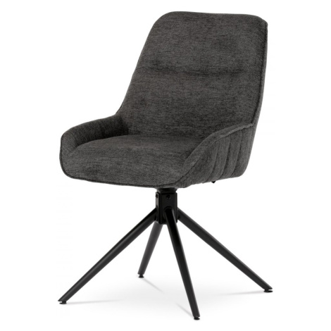 AUTRONIC HC-535 GREY2 Židle jídelní a konferenční, tmavě šedá látka, černé kovové nohy,  otočná 