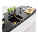 Granitový dřez MEXEN MATIAS s kuchyňskou baterií černý se vzorem/zlatý