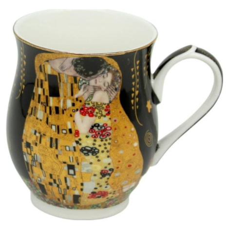 Home Elements Porcelánový hrnček 350 ml, Klimt Bozk čierny