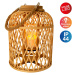 Solárna LED lucerna Kôš bambus výška 29cm prírodná