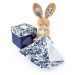 Plyšový zajačik na maznanie Bunny Navy Boh'aime Doudou et Compagnie modrý 12 cm v darčekovom bal