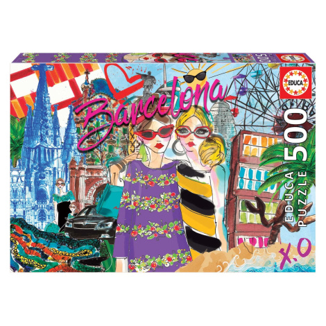 Educa puzzle Take me to Barcelona, Chic World 500 dielov a fix lepidlo 17651