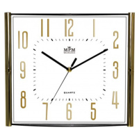 Nástenné hodiny MPM, 3175.8000 - zlatá/biela, 33cm